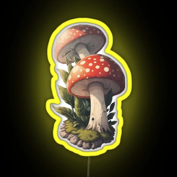 Fly Agaric Mushrooms RGB Neon Sign