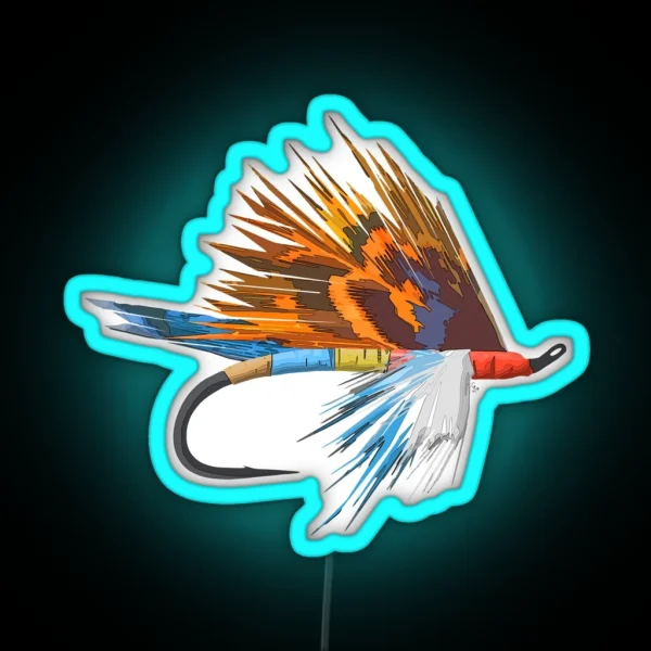 Fly Fishing Art RGB Neon Sign