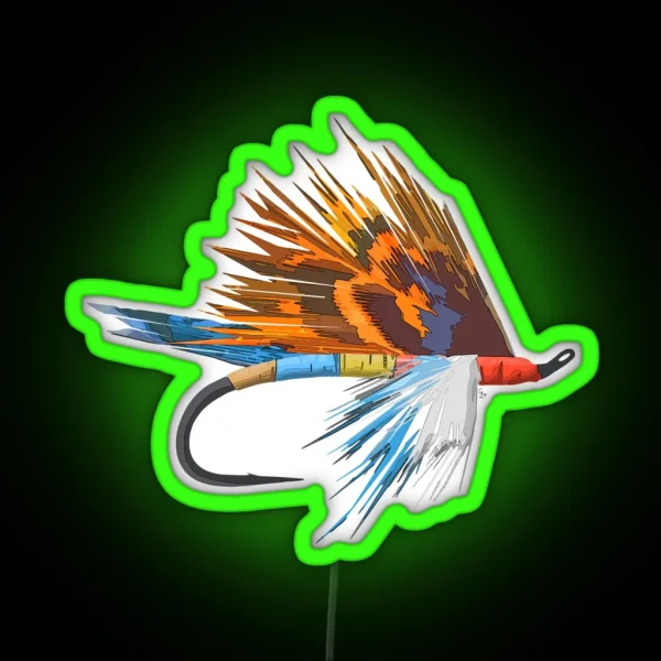 Fly Fishing Art RGB Neon Sign