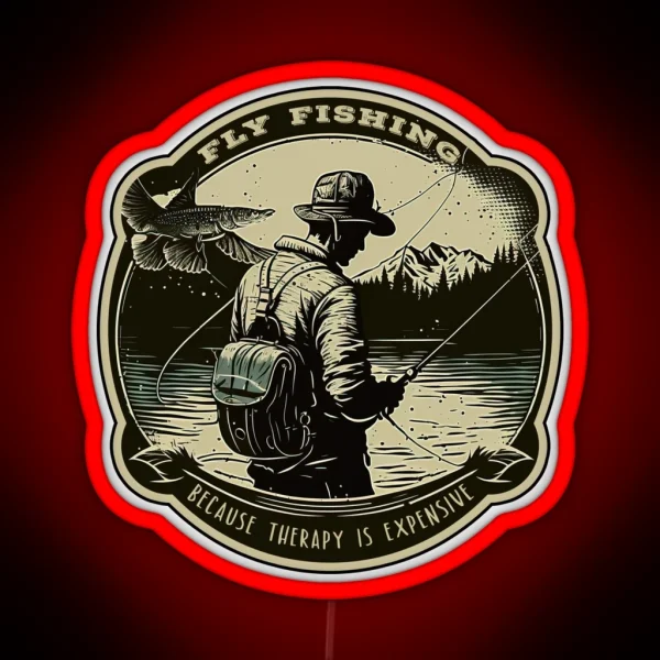 Fly Fishing Because Therapy Is Expensive A Fly Fishing RGB Neon Sign
