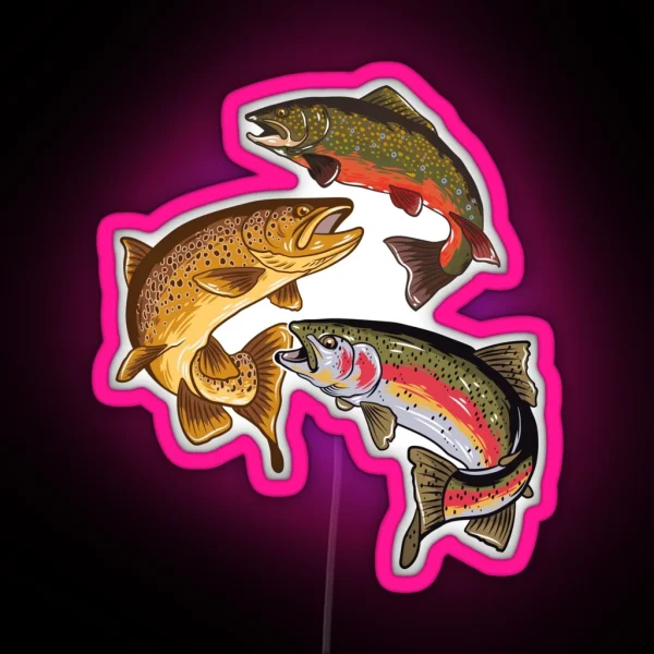 Fly Fishing Trout Tribute RGB Neon Sign