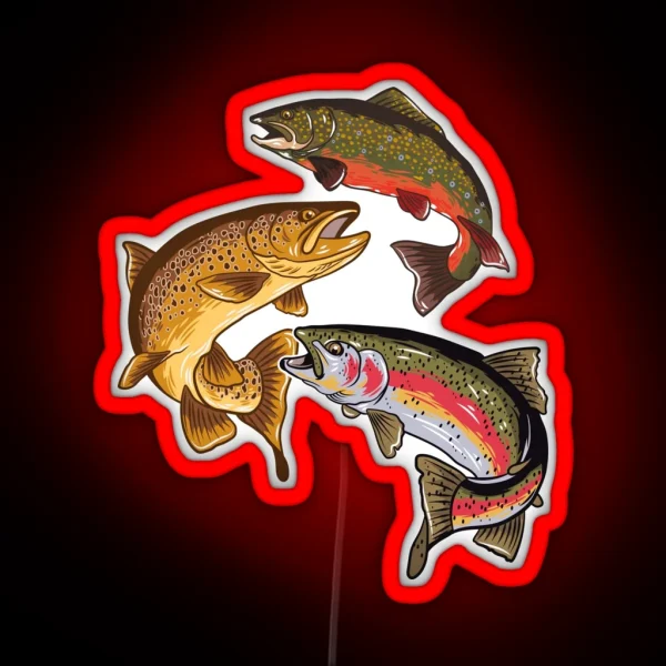 Fly Fishing Trout Tribute RGB Neon Sign