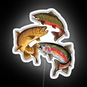 Fly Fishing Trout Tribute RGB Neon Sign