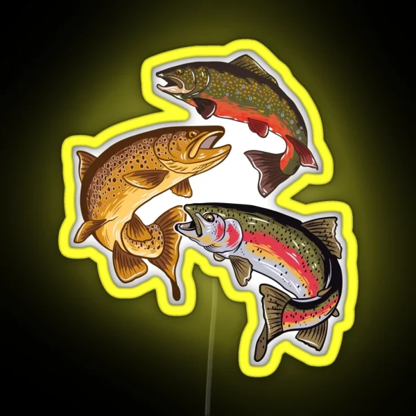 Fly Fishing Trout Tribute RGB Neon Sign