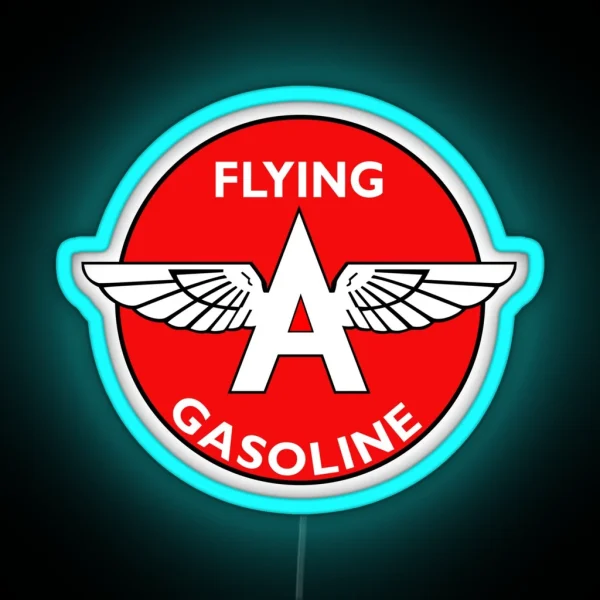 Flying A Gasoline Vintage Sign RGB Neon Sign