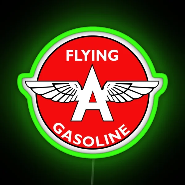 Flying A Gasoline Vintage Sign RGB Neon Sign