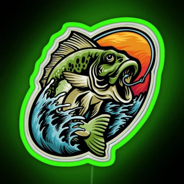 Flying Bass Fish RGB Neon Sign