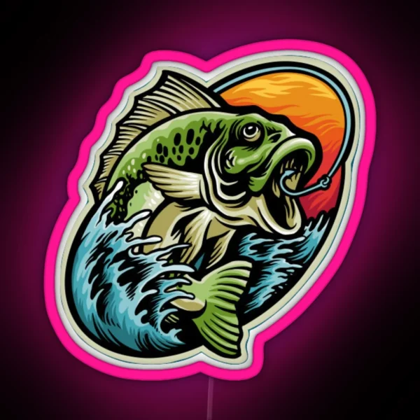 Flying Bass Fish RGB Neon Sign