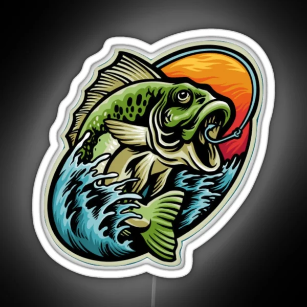 Flying Bass Fish RGB Neon Sign