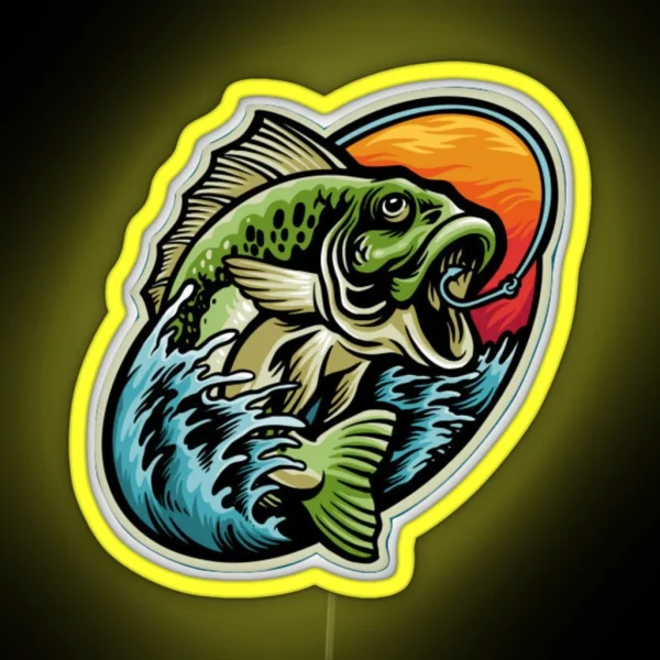 Flying Bass Fish RGB Neon Sign