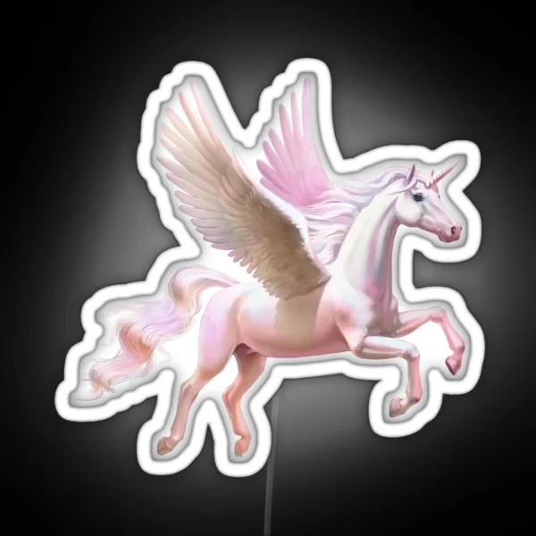 Flying Unicorn At Sunset RGB Neon Sign
