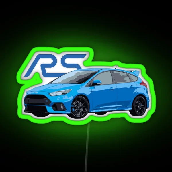 Focus Rallye Sport Nitrous Blue RGB Neon Sign