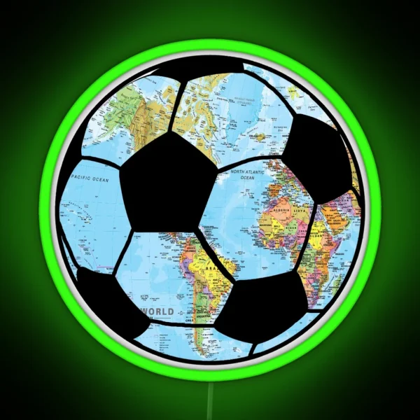 Football Around The Globe RGB Neon Sign