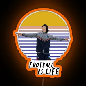 Football Is Life Vintage Sunset RGB Neon Sign