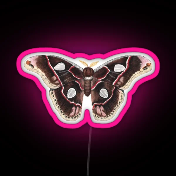 Forbes Silkmoth Rothschildia Forbesi RGB Neon Sign