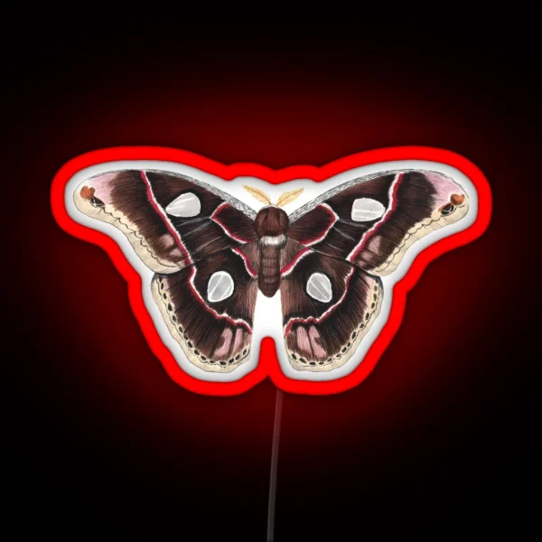 Forbes Silkmoth Rothschildia Forbesi RGB Neon Sign