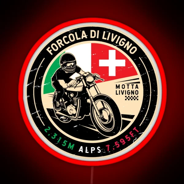 Forcola Di Livigno Italy Switzerland Motorcycle RGB Neon Sign