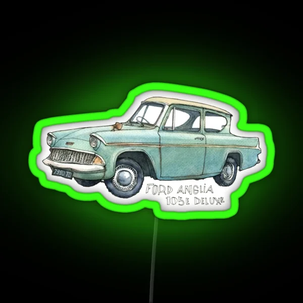 Ford Anglia 105E Deluxe RGB Neon Sign