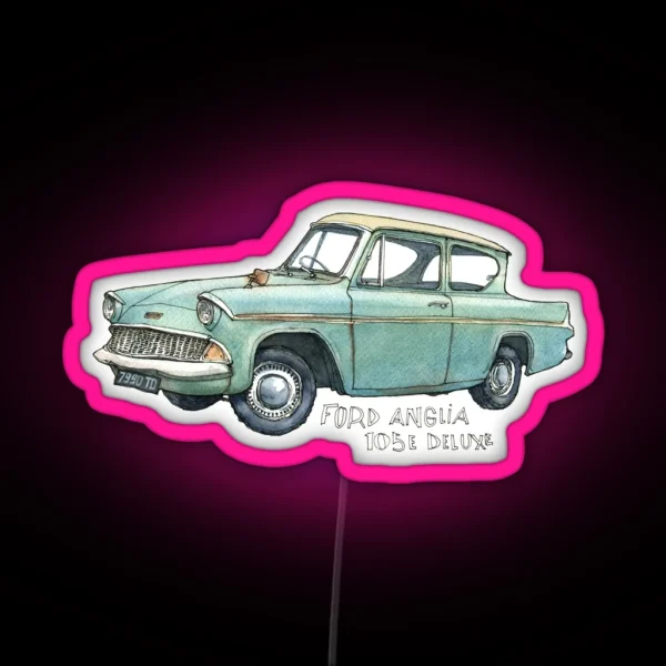 Ford Anglia 105E Deluxe RGB Neon Sign