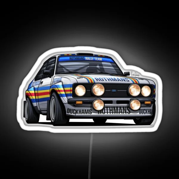 Ford Escort RS2000 MK2 Rothmans Art RGB Neon Sign