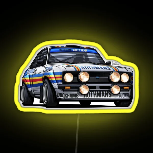 Ford Escort RS2000 MK2 Rothmans Art RGB Neon Sign