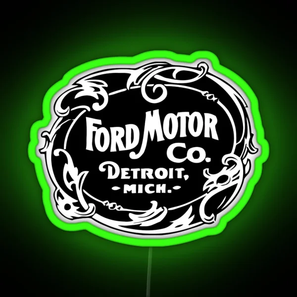 Ford Motor Co Vintage Logo RGB Neon Sign