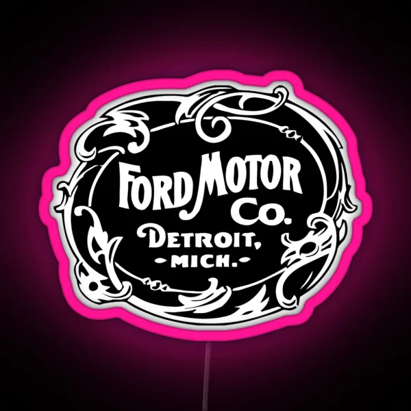 Ford Motor Co Vintage Logo RGB Neon Sign
