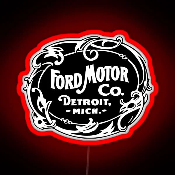 Ford Motor Co Vintage Logo RGB Neon Sign