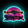 Ford Mustang Shelby Synthwave Sunset RGB Neon Sign