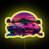 Ford Mustang Shelby Synthwave Sunset RGB Neon Sign - Image 5