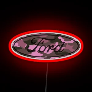 Ford Pink Camo RGB Neon Sign