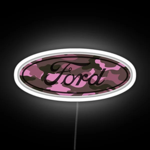 Ford Pink Camo RGB Neon Sign