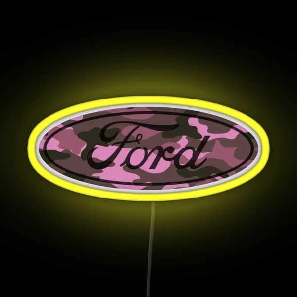Ford Pink Camo RGB Neon Sign