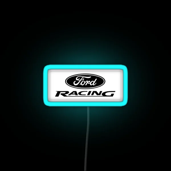 Ford Racing Black And White RGB Neon Sign