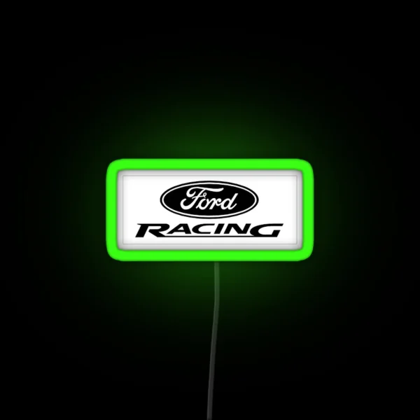 Ford Racing Black And White RGB Neon Sign