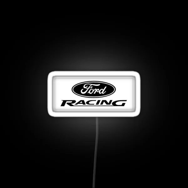 Ford Racing Black And White RGB Neon Sign