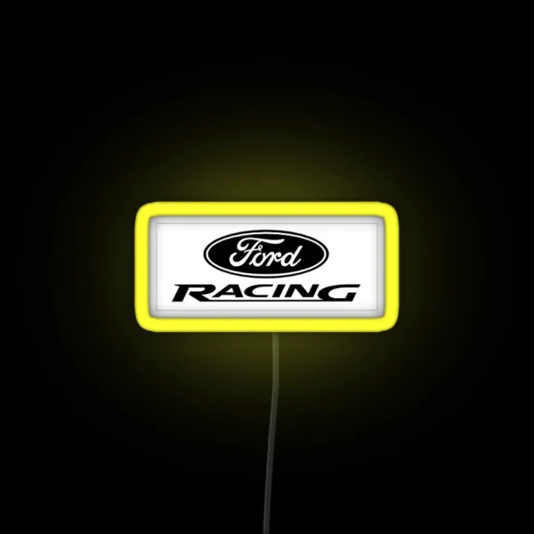 Ford Racing Black And White RGB Neon Sign