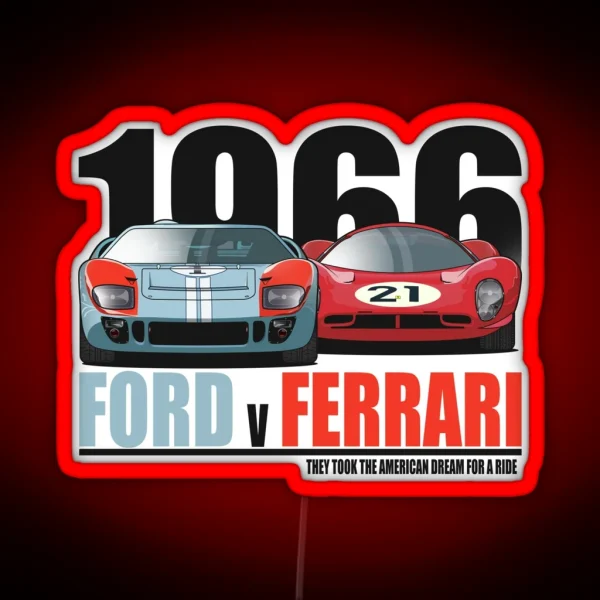 Ford Vs Ferrari RGB Neon Sign