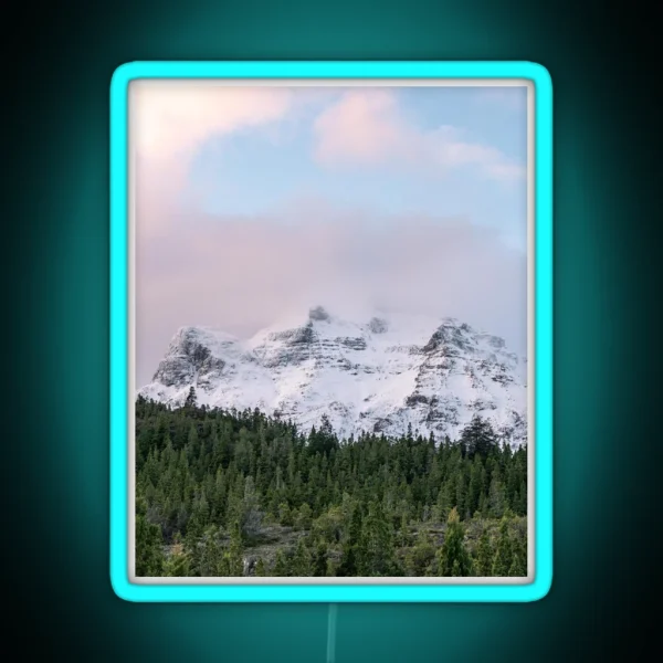Forest A Snowy Mountains RGB Neon Sign