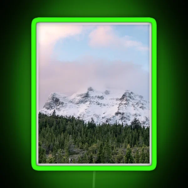 Forest A Snowy Mountains RGB Neon Sign