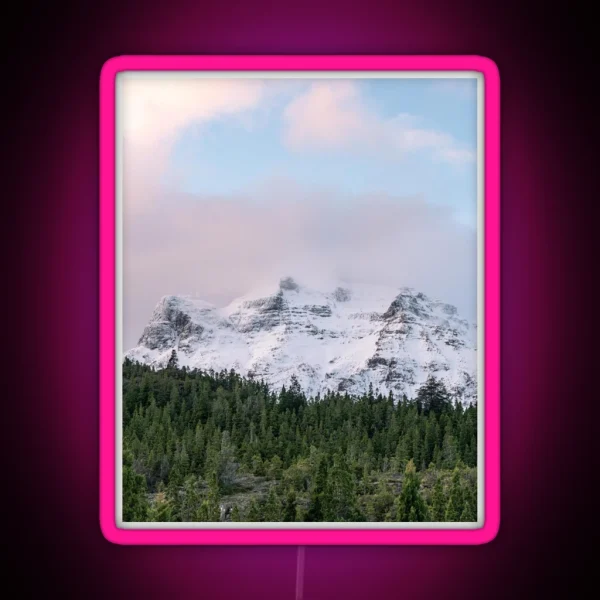 Forest A Snowy Mountains RGB Neon Sign