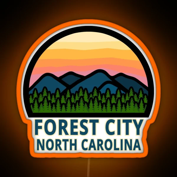 Forest City North Carolina Sunset RGB Neon Sign