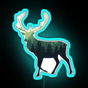 Forest Elk RGB Neon Sign