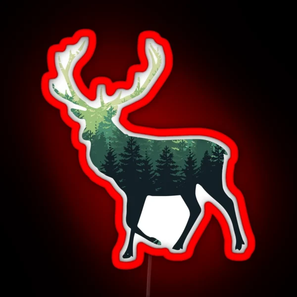 Forest Elk RGB Neon Sign