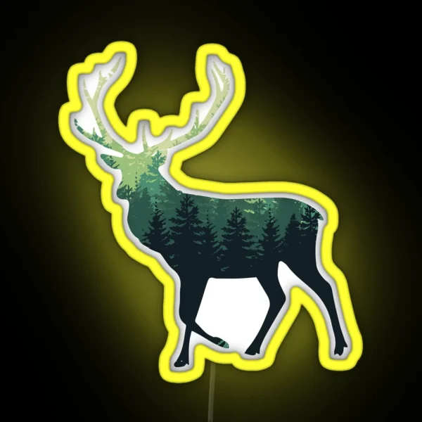 Forest Elk RGB Neon Sign