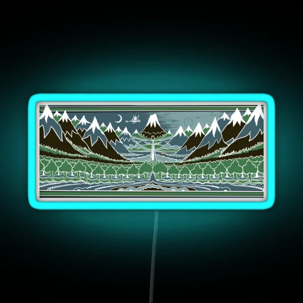 Forest Mountain Path In The Style Of J R R Tolkien RGB Neon Sign