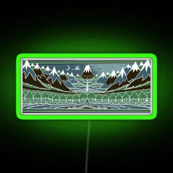 Forest Mountain Path In The Style Of J R R Tolkien RGB Neon Sign