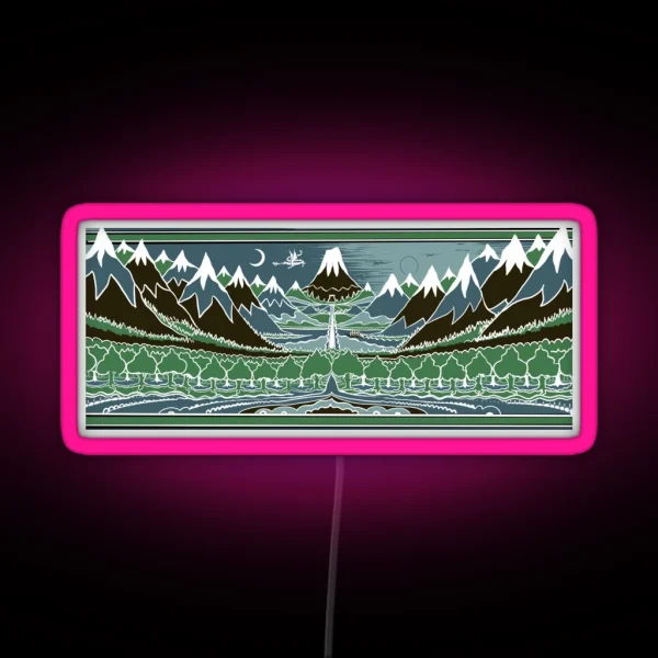 Forest Mountain Path In The Style Of J R R Tolkien RGB Neon Sign