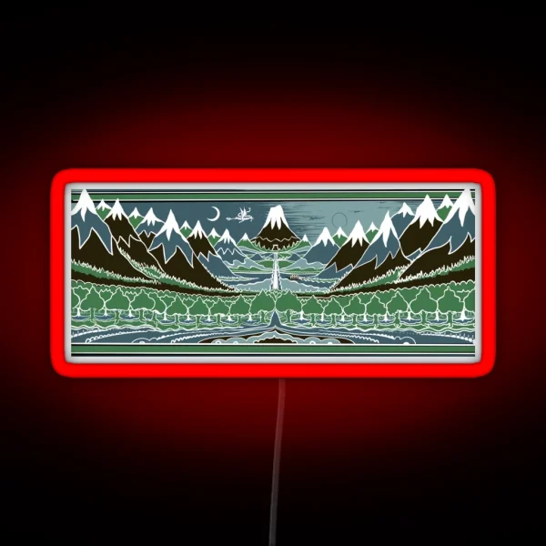 Forest Mountain Path In The Style Of J R R Tolkien RGB Neon Sign