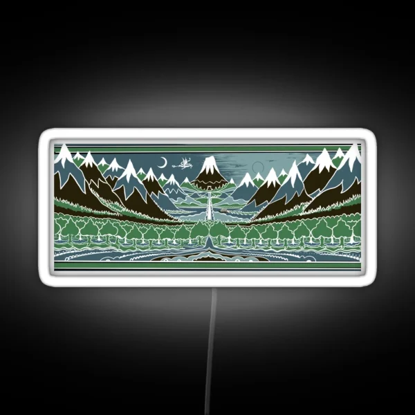 Forest Mountain Path In The Style Of J R R Tolkien RGB Neon Sign